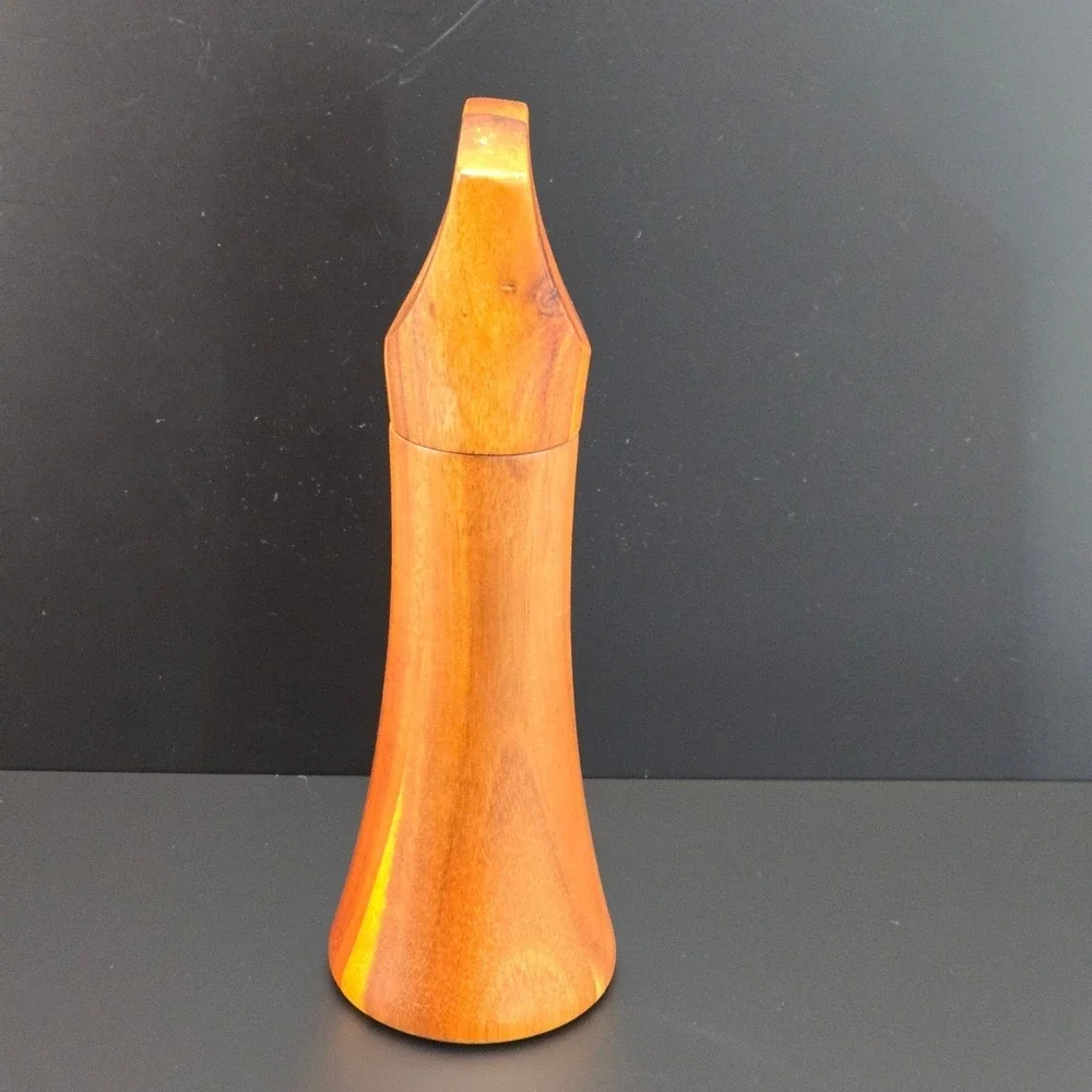 Nambe Wood Pepper Mill‎ Grinder 10 Inch Tall Mid Century Modern Sculptural Brown